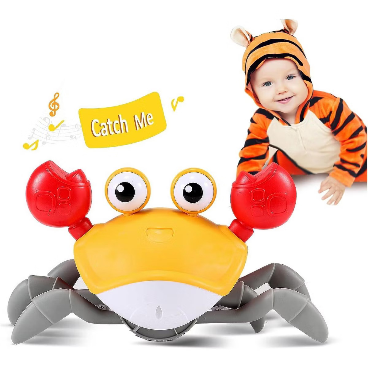 Ready! Set Play! Link Crawling Crab Baby Toy Great for Tummy Time Adjustable Speed & Volume For B... | Target