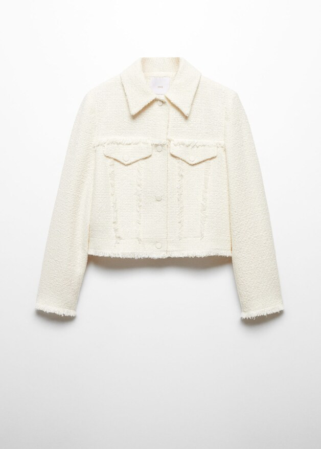 Tweed fringed seams jacket -  Women | Mango USA | MANGO (US)