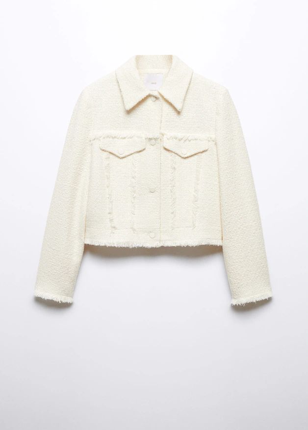 Tweed fringed seams jacket -  Women | Mango USA | MANGO (US)