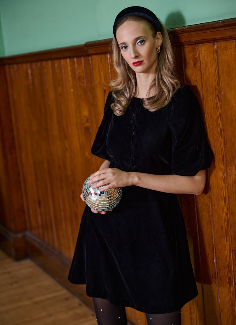 Andrea Puff Sleeve Velvet Mini Dress | Joanie