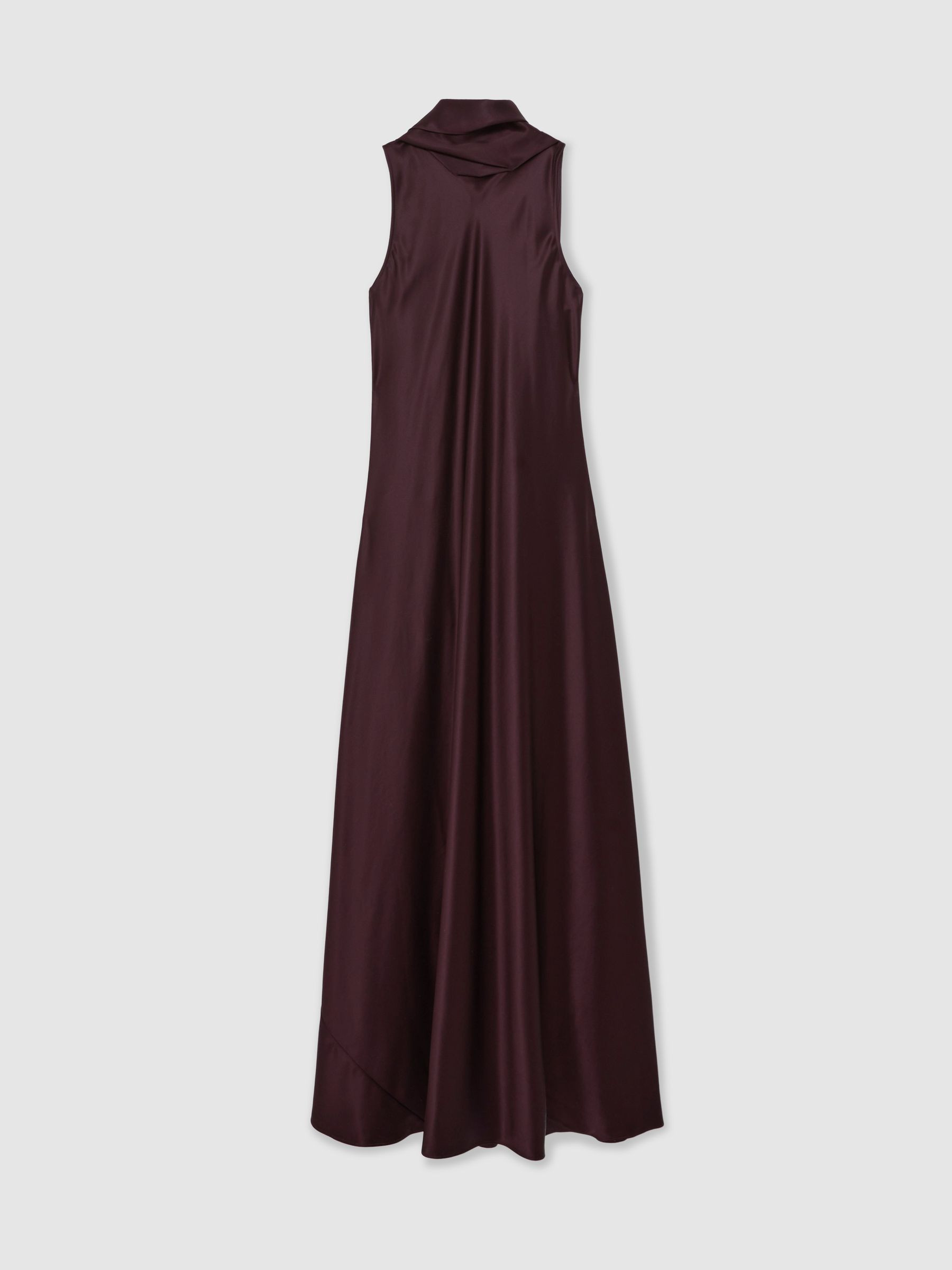 Reiss Satin Cape Maxi Dress in Burgundy | REISS | Reiss US