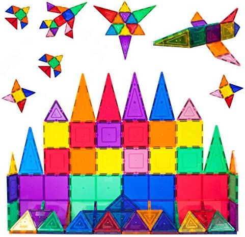 PicassoTiles 60 Piece Set 60pcs Magnet Building Tiles Clear Magnetic 3D Building Blocks Construct... | Amazon (US)