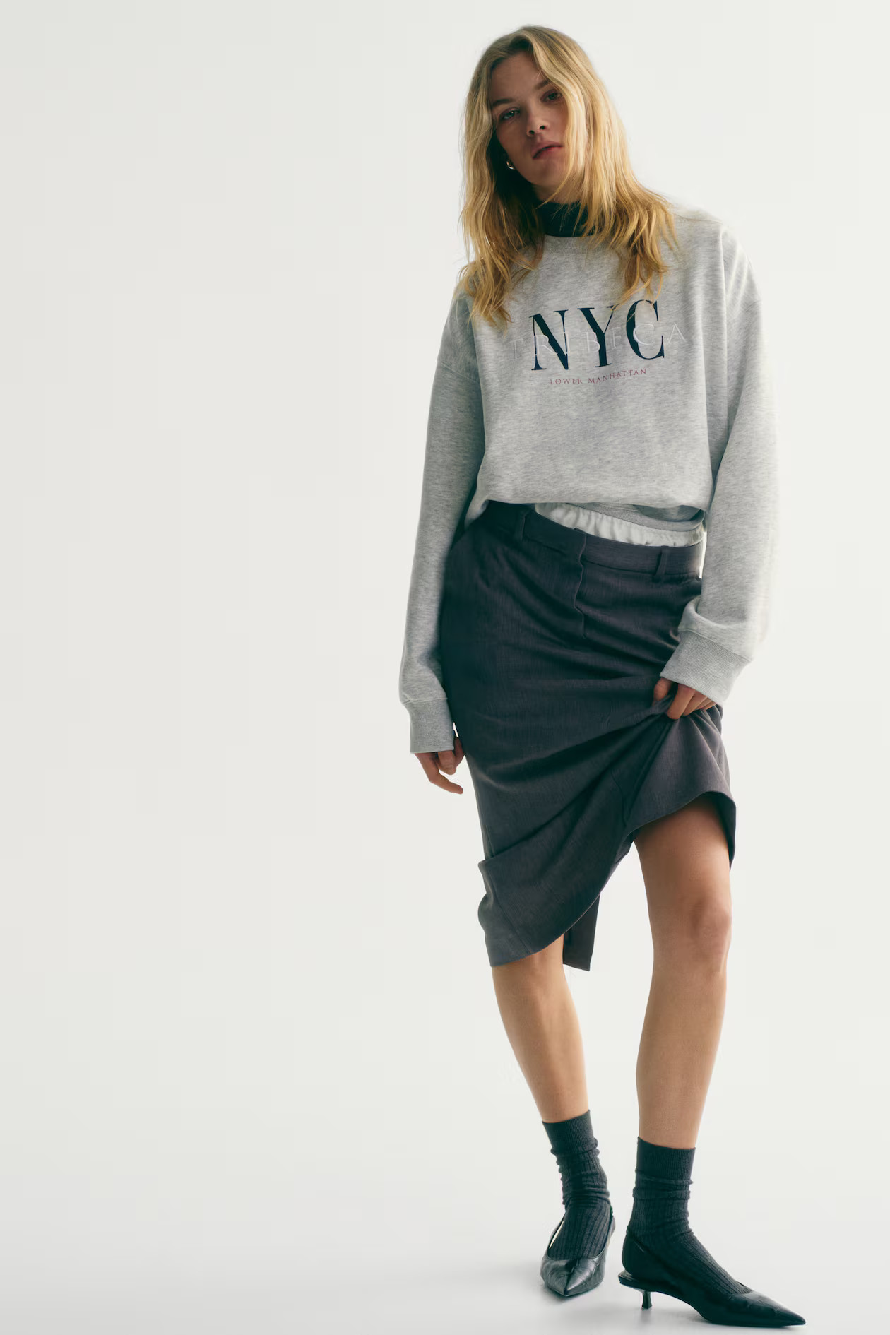 Sweatshirt with Text Motif | H&M (US + CA)