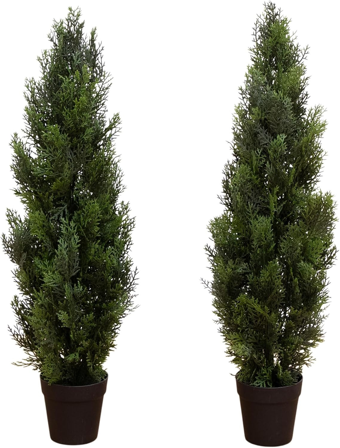 Nearly Natural 3ft Cedar Pine Artificial Tree, UV Resistant, Realistic Cone-Shaped Greenery, Indoor/Outdoor Decor, Set of 2 | Amazon (US)