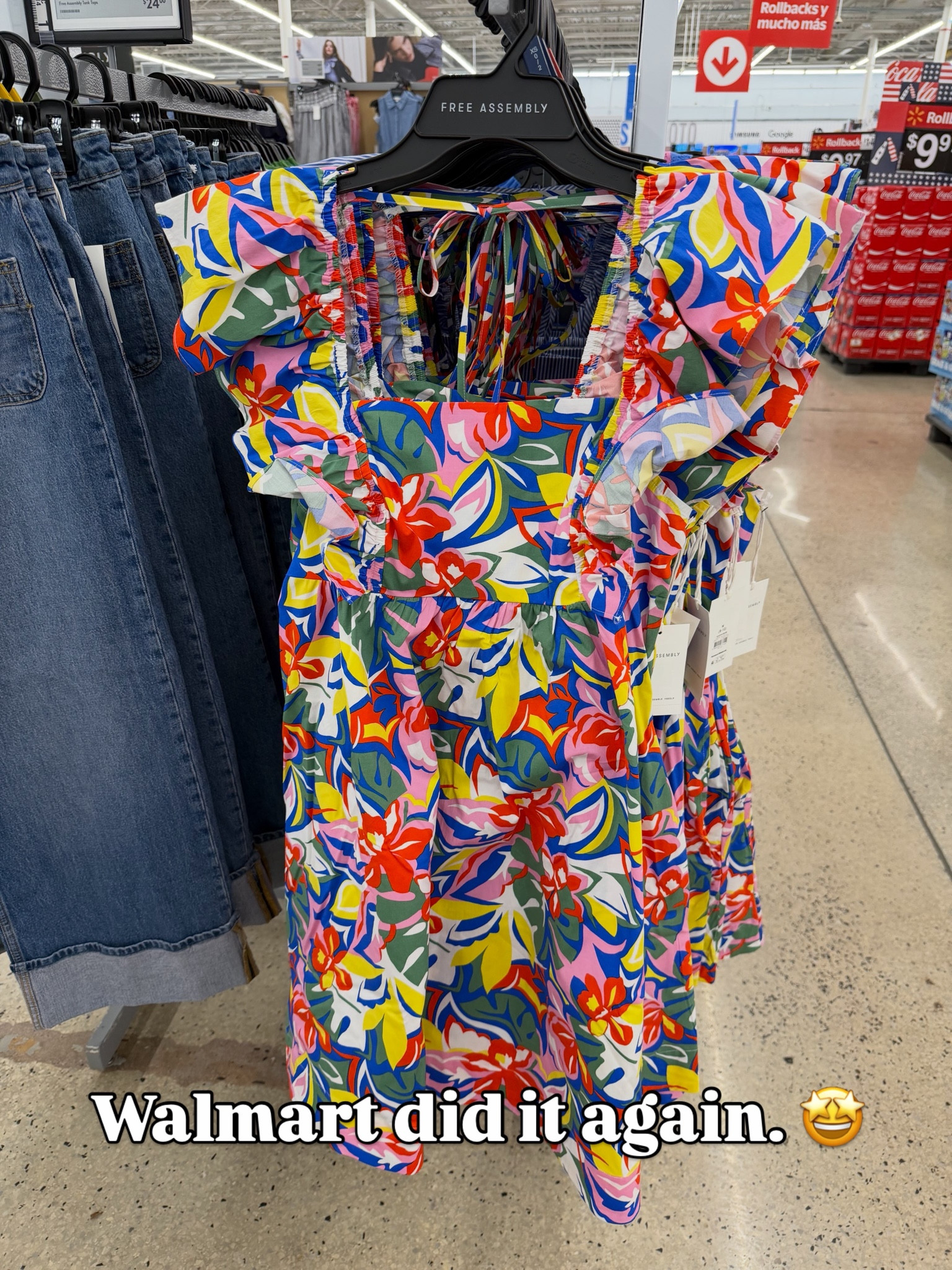 Walmart dress with flutter sleeves, it’s looking boutique! #walmartfashion