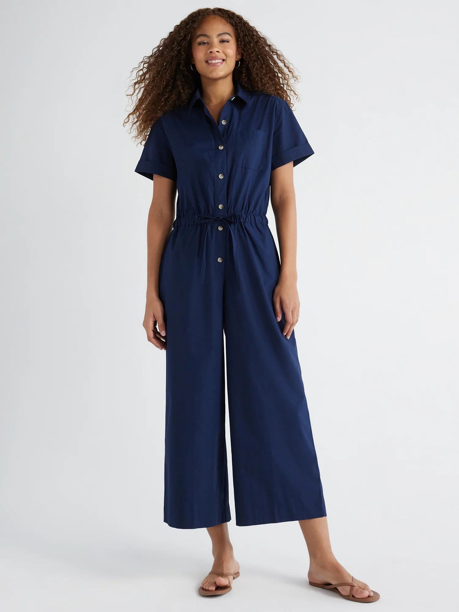 Free Assembly Women’s Wide Leg Utility Jumpsuit, 25 1/4” Inseam, Sizes XS-XXL | Walmart (US)