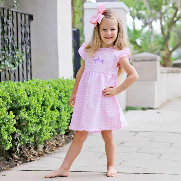 Light Pink Plaid Anna Dress | Classic Whimsy