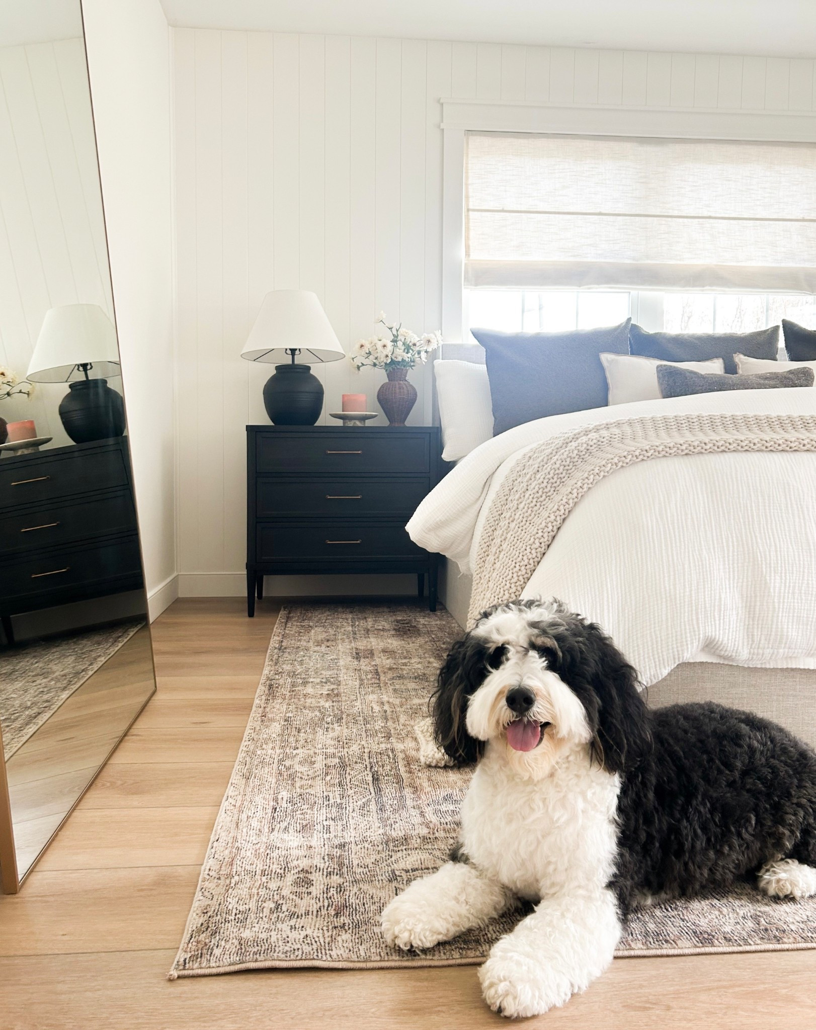 Spring cozy primary bedroom refresh. I’m loving this bedding from @Quince for the spring. It’s truly like sleeping on a cloud! ☁️ 

🪞Mirror: Stanton Mirror from Frame My Mirror in Champagne Bronze. 

Quince bedding, primary bedroom  inspo, Loloi rug, bedding, duvet cover, affordable nightstands, neutral bedroom inspo #LTKStyleTip 

#LTKSeasonal #LTKHome