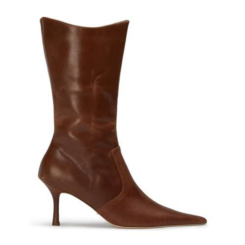 Goiphrri Mid Calf Boots for Women Dressy Sexy Pointed Toe Stiletto Boot Heels Side Zipper Wide Ca... | Amazon (US)