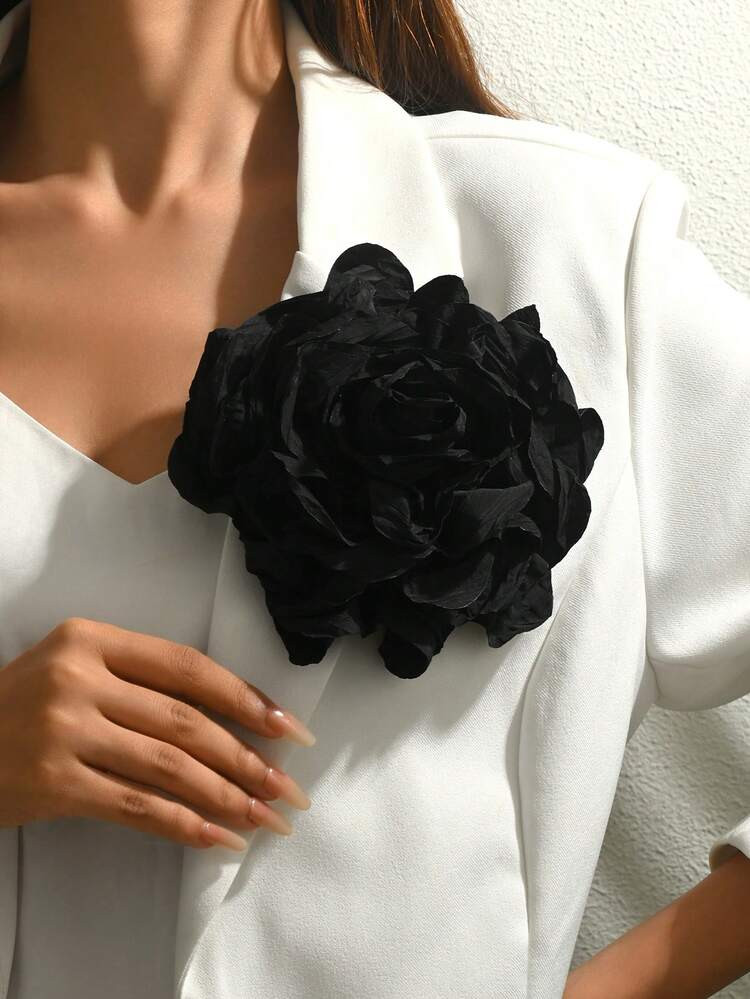 1pc Handmade French Vintage Style Exaggerated Faux Flower Brooch, Unique Large Flower Brooch Pin,... | SHEIN
