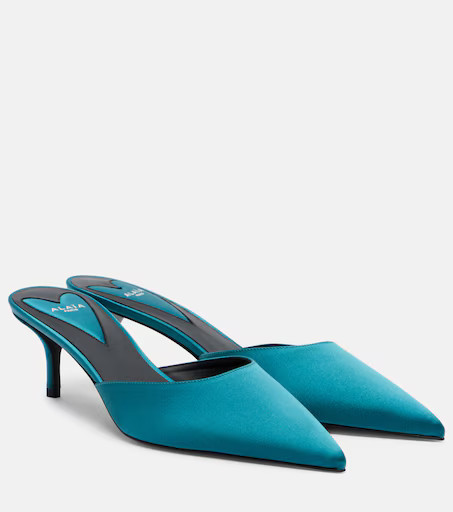 Alaia Le Coeur satin mules | Mytheresa (UK)