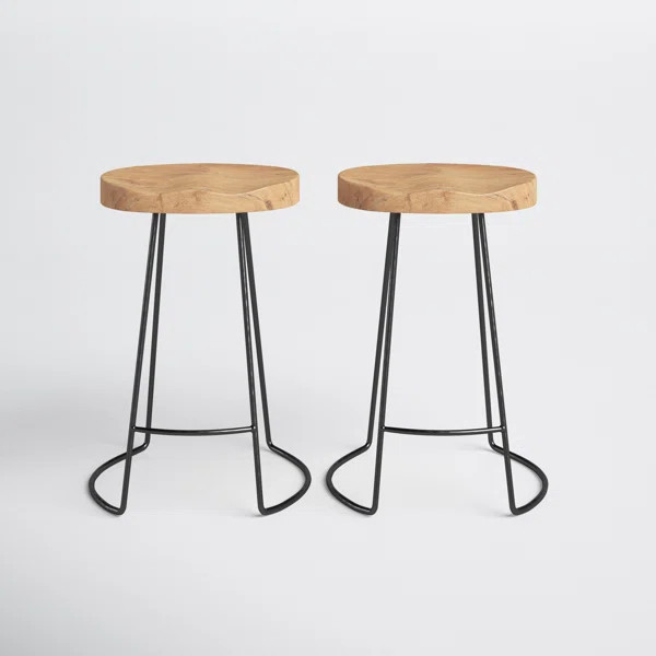 Penelope Solid Wood Bar & Counter Stool (Set of 2) | Wayfair North America