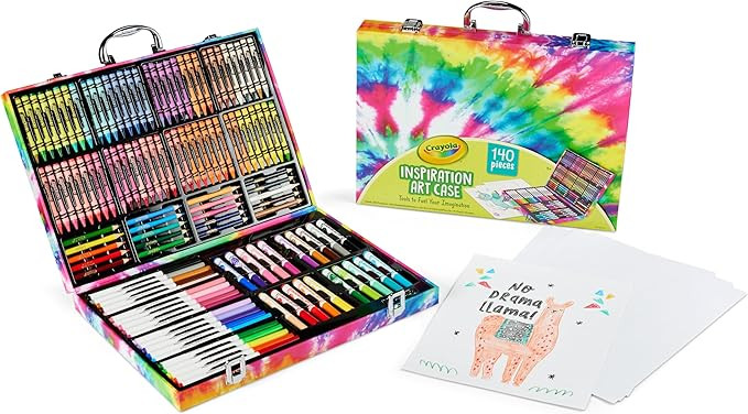 Crayola Inspiration Art Case Coloring Set - Tie-Dye (140ct), Art Supplies Set For Kids, Travel Dr... | Amazon (US)