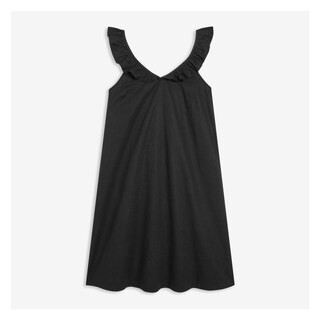 Linen-Blend Ruffle Neck Midi Dress | Joe Fresh
