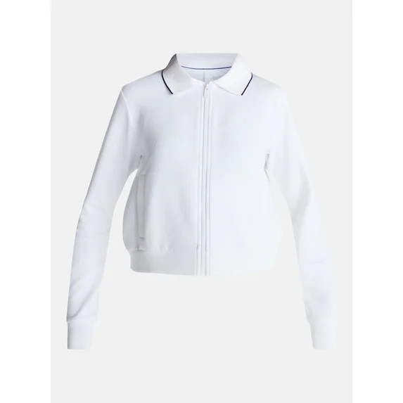 Hero image 6 of Avia Women's and Women's Plus Zip Front Pique Knit Jacket, Sizes XS-4X, 6 of 7 | Walmart (US)