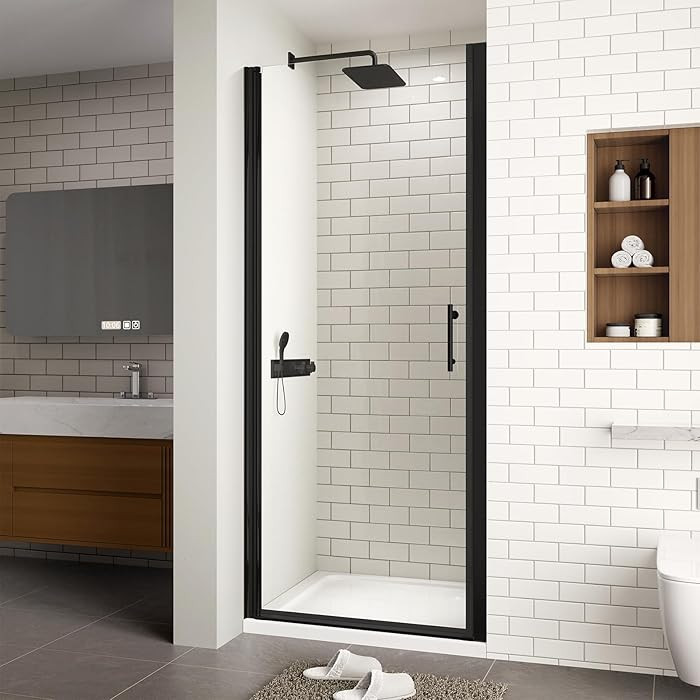 28-29.4" W x 72" H Frameless Pivot Shower Door, 1/4" (6mm) Clear SGCC Tempered Glass Shower Door,... | Amazon (US)