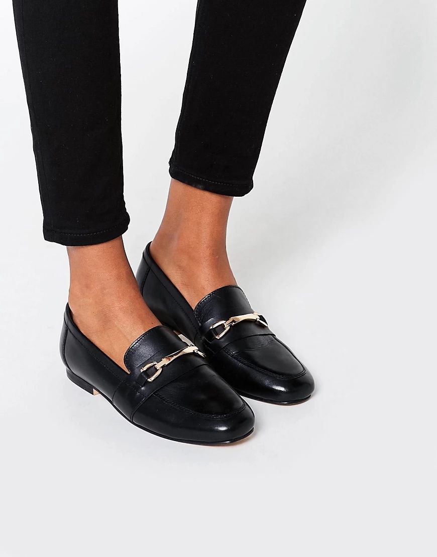 ASOS MOVEMENT Leather Loafers-Black | ASOS (Global)