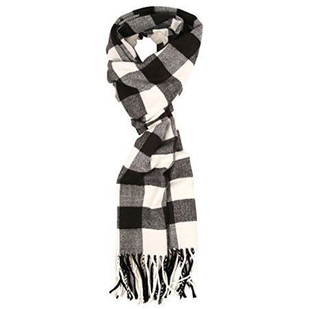 Love Lakeside Soft Cashmere Feel Winter Plaid Scarf (08-Black and White Buffalo Check) | Walmart (US)