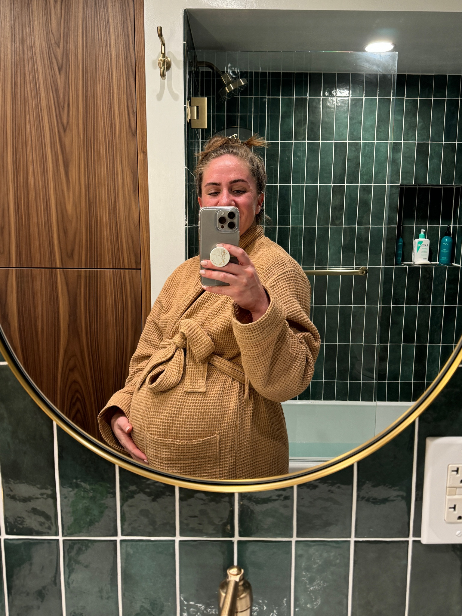 Bath night essentials! #pregnancy #bathrobe 