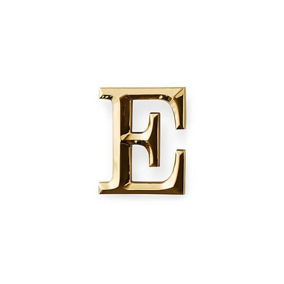 Letter E Monogram Door Knocker in Polished Brass | West Elm (US)