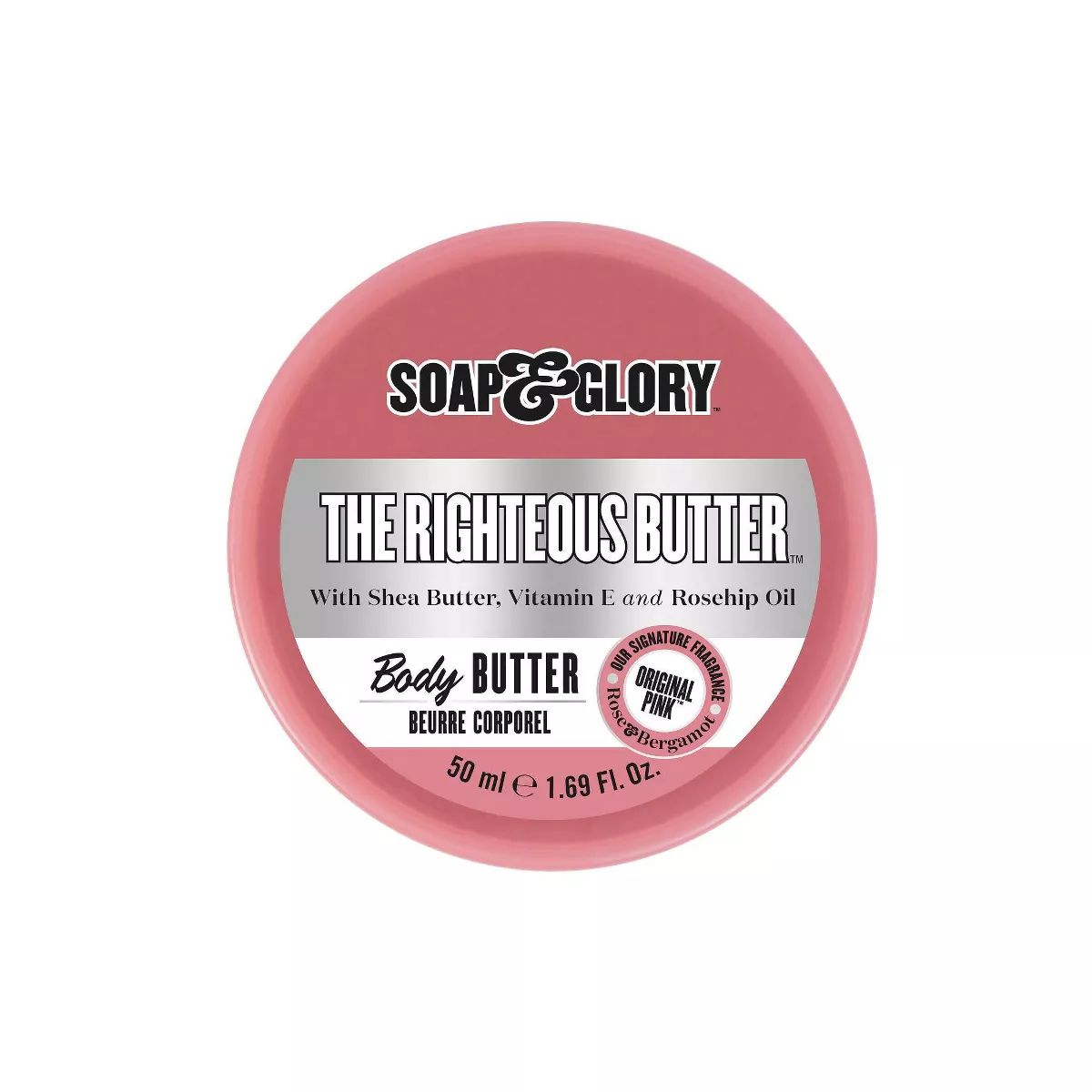 Soap & Glory The Righteous Butter Moisturizing Body Butter - Original Pink Scent - 1.69 fl oz | Target