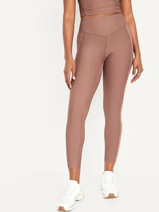 High-Waisted PowerSoft Ribbed 7/8 Leggings for Women | Old Navy (US)