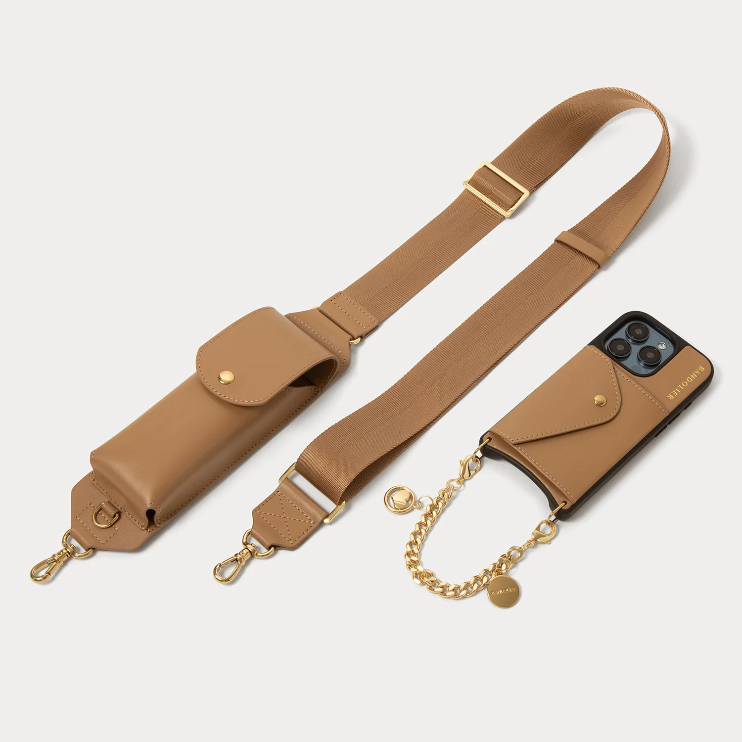 Maya with Lana Glasses Strap - Tan/Gold | Bandolier