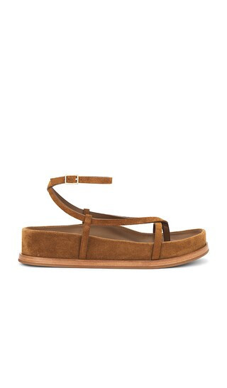Loeffler Randall Ankle Wrap Footbed Sandal in Brown. - size 7.5 | Revolve Clothing (Global)