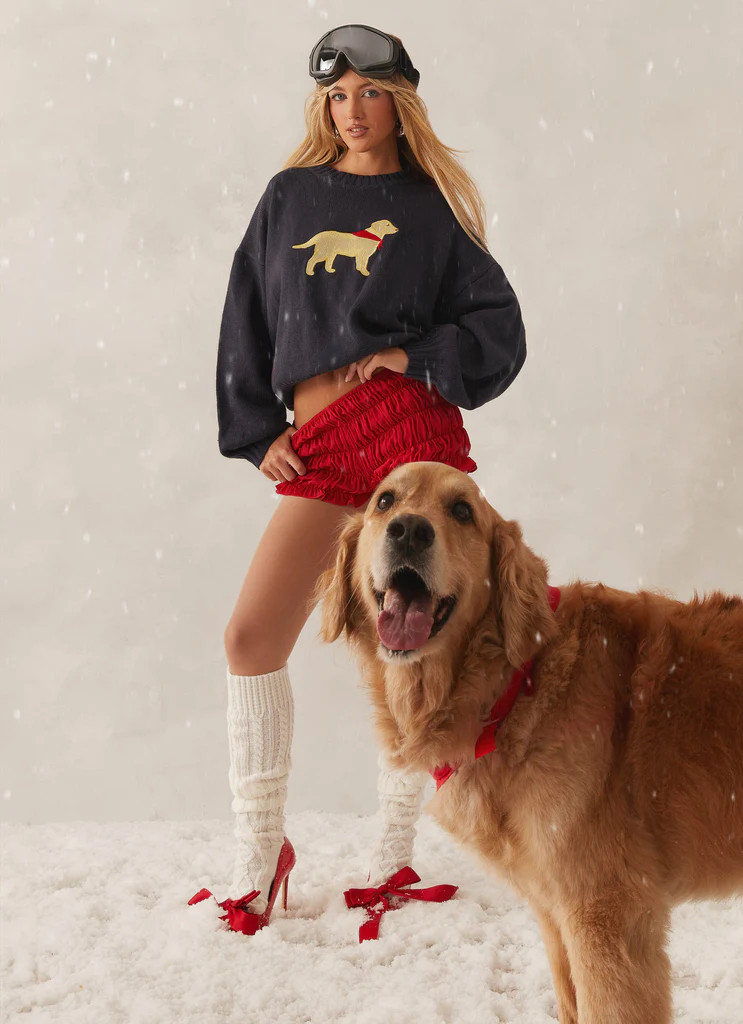 Twister Oversized Knit Sweater - Navy | Peppermayo (Global)