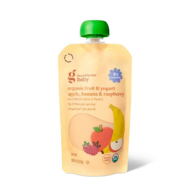 Organic Apple Banana Raspberry Yogurt Baby Food Pouch - 4oz - Good & Gather™ | Target