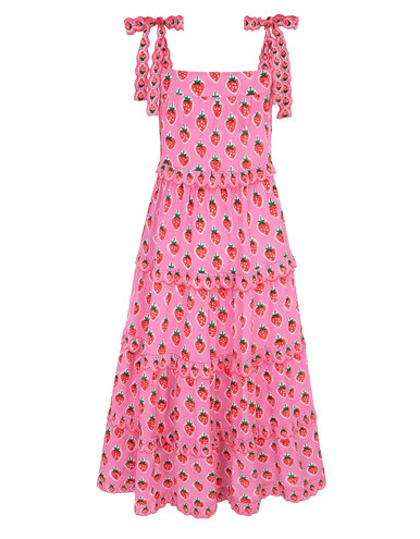 Pink City Prints Acapulco Dress, Painted Strawberry | Monkee's of Mount Pleasant