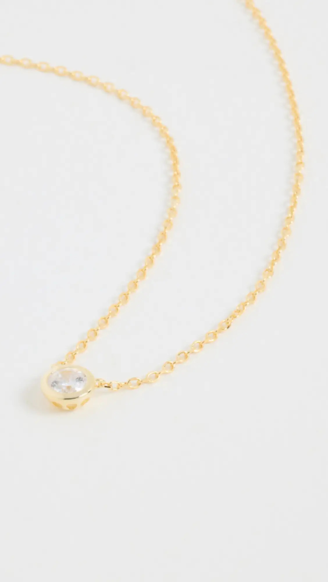 By Adina Eden Round Bezel Solitaire Necklace | Shopbop | Shopbop