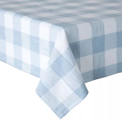 Bee & Willow™ Textured Check Oblong Tablecloth in Light Blue  | Bed Bath & Beyond | Bed Bath & Beyond