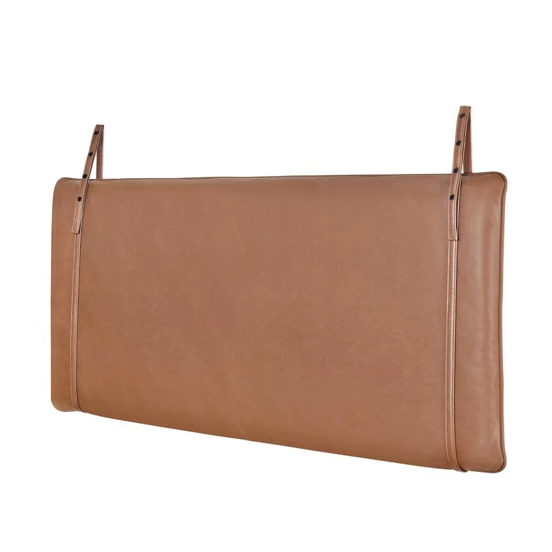 Upholstered Faux Leather Wall Hanging Panel Queen Headboard in Brown - Walmart.com | Walmart (US)