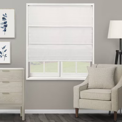 34"x72" Chicology Light Filtering Roman Shade Ridgewood Ultra White | Target