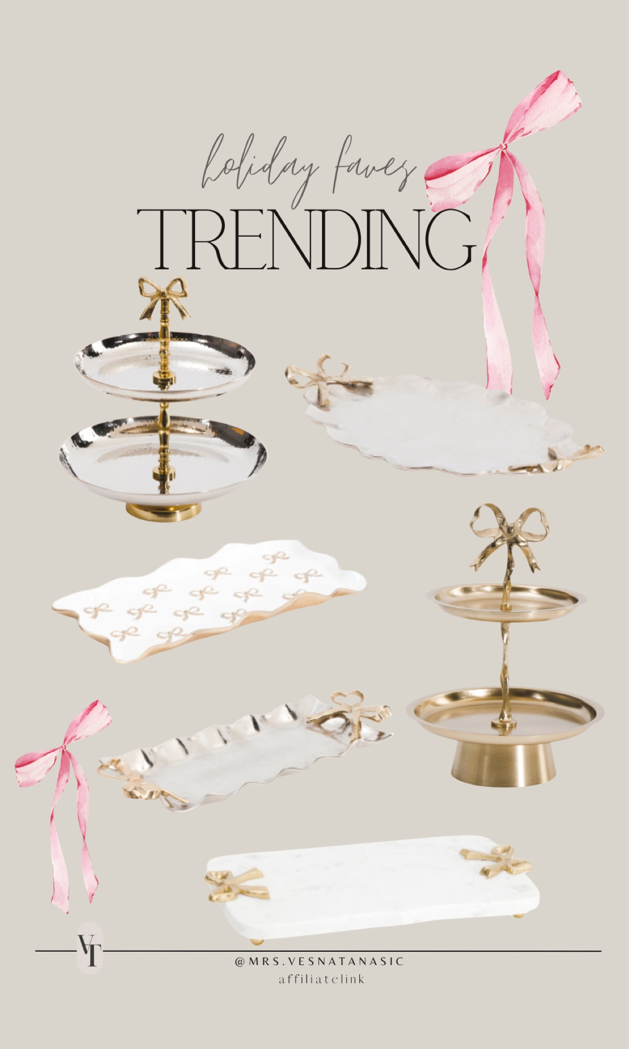 Trending now bows! Obsessed with these beautiful serving trays and dessert towers! 

#LTKHoliday #LTKParties #LTKGiftGuide