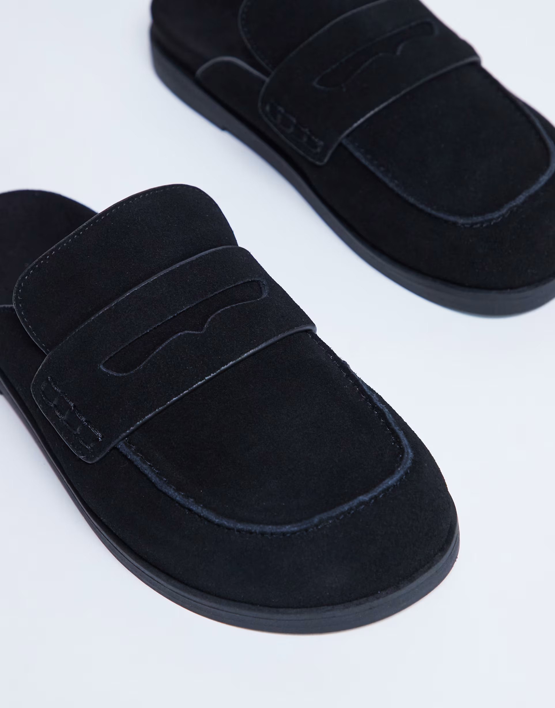 Topshop Addie real suede mule loafer in black | ASOS (Global)