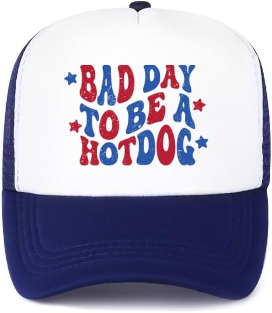 Unisex Adjustable 4th of July Trucker Hats Bad Day to be A Hot Dog Hat It's A Bad Day to be A Hot... | Amazon (US)