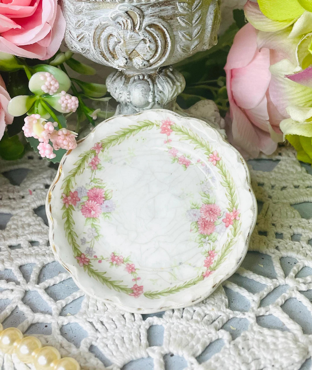 Perfectly Imperfect Old ,crazed ,rose Garland Antique Butter Pat, Johnson’s Bros England - Etsy | Etsy (US)