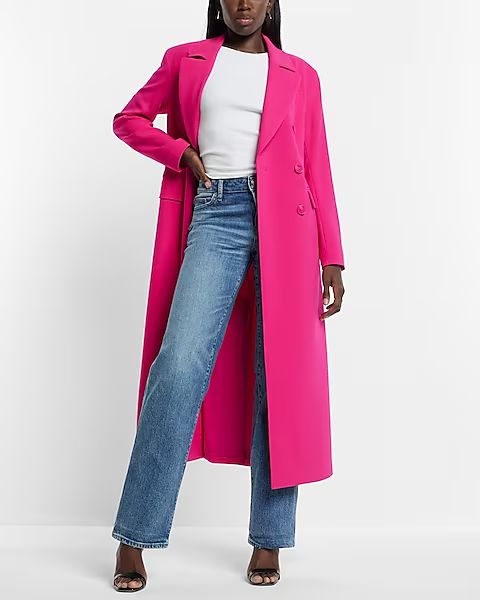 Maxi Buttoned Trench Coat | Express