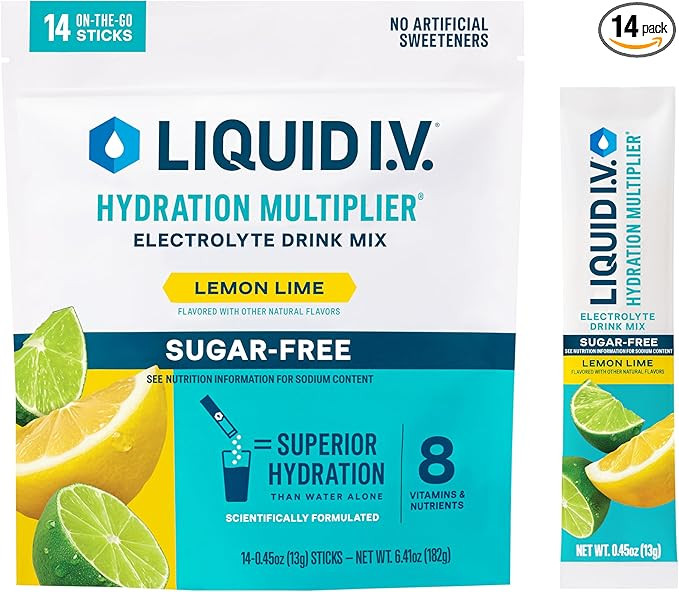 Liquid I.V. Sugar-Free Hydration Multiplier - Lemon Lime – Hydration Powder Packets | Electroly... | Amazon (US)