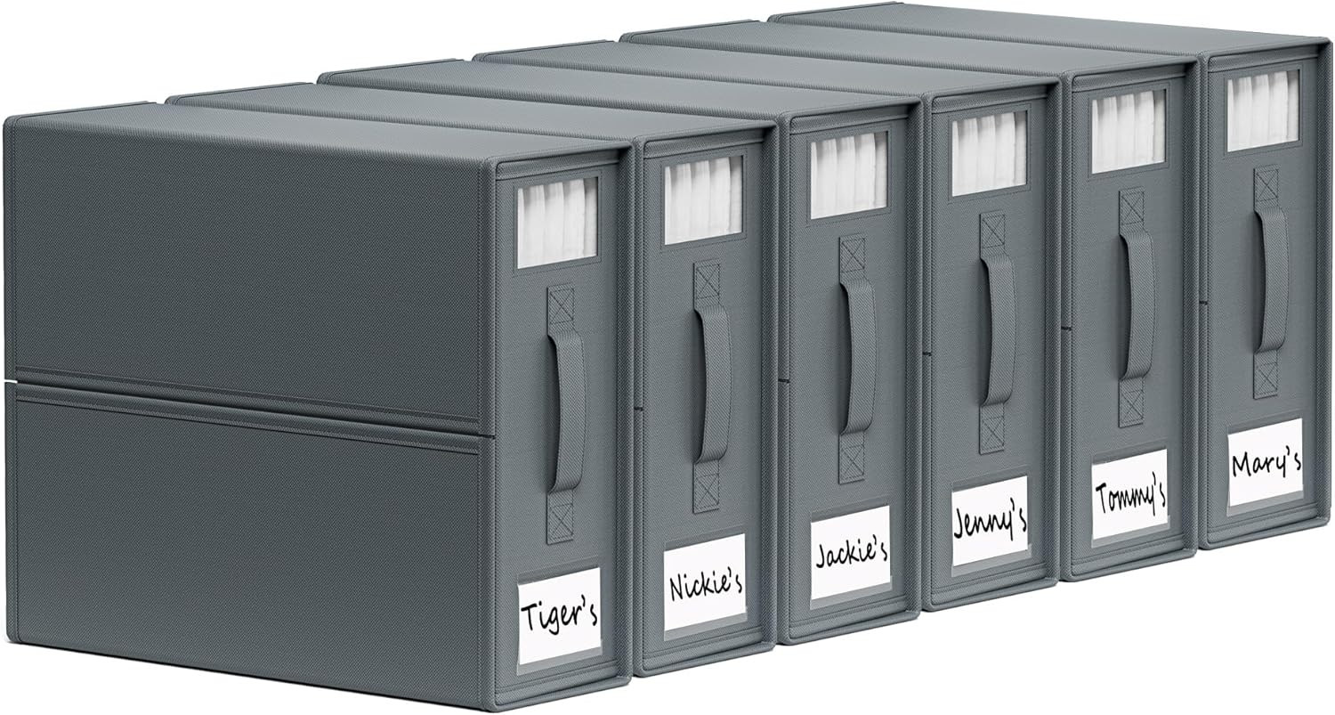 SheetCube Bed Sheet Organizers and Storage 6 Pack, Foldable Linen Closet Organizer with Window an... | Amazon (US)