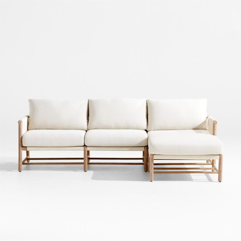 Fen 2-Piece Right-Arm Chaise Outdoor Sectional Sofa + Reviews | Crate & Barrel | Crate & Barrel