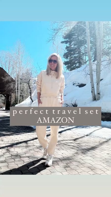 The best set! Material is thick, true sweatshirt and top is cropped to give you a waist. Gretchen hasn’t taken this off. She sized up to a medium and is in color “beige.” Great for travel! 

#LTKover40 #LTKtravel #LTKVideo