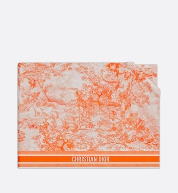 Toile de Jouy Sauvage Sarong Ivory and Fluorescent Orange Cotton | DIOR | Dior Beauty (US)