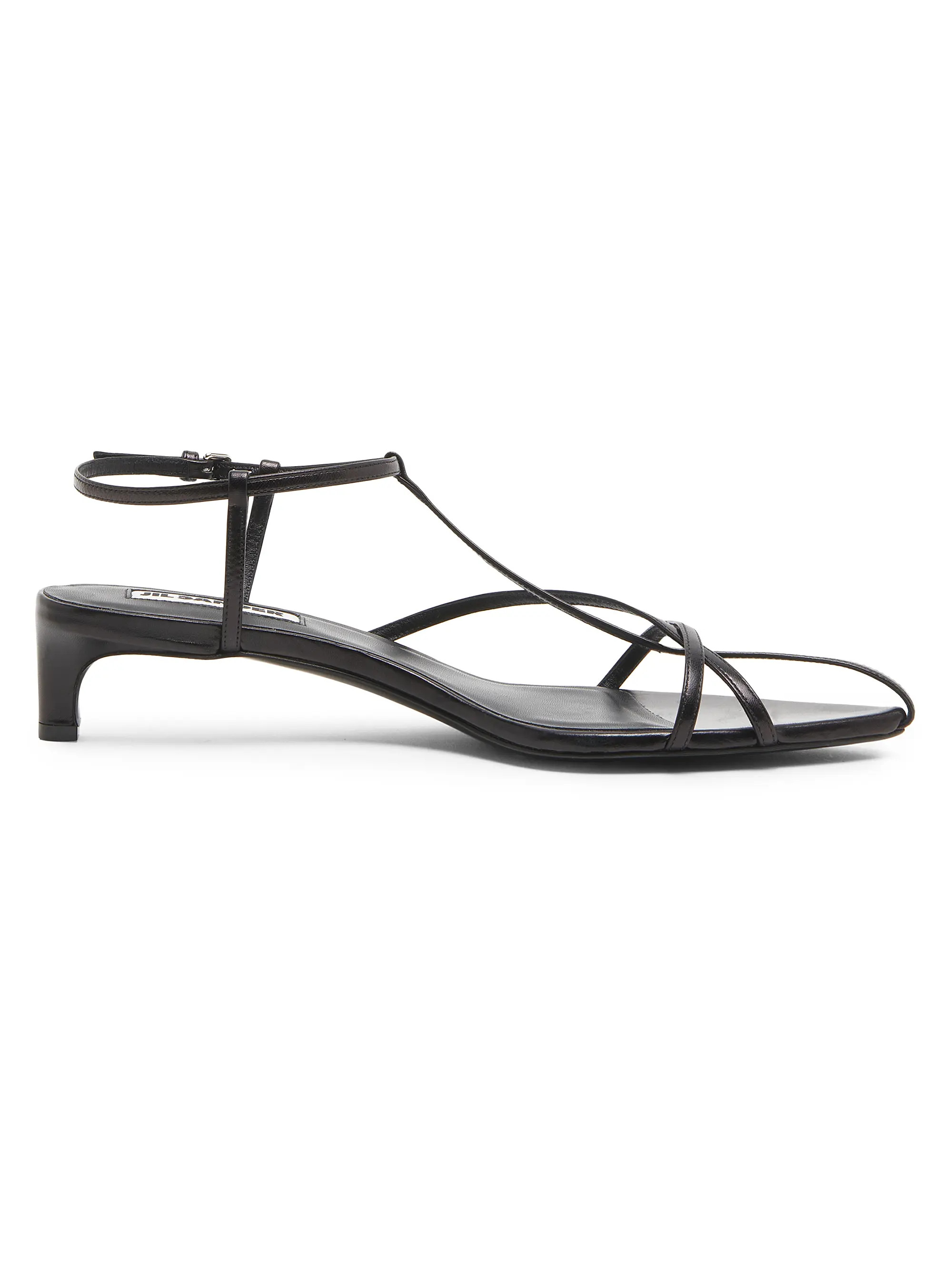 Jil Sander Strappy 35MM Leather Kitten Heel Sandals | Saks Fifth Avenue | Saks Fifth Avenue