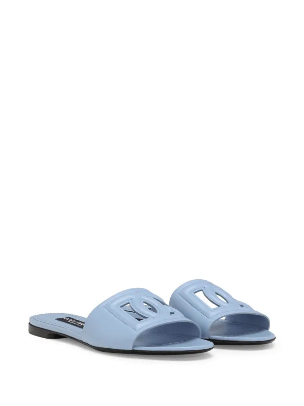 Dolce & Gabbana DNA DG Logo Leather Sandals | Blue | FARFETCH | Farfetch Global