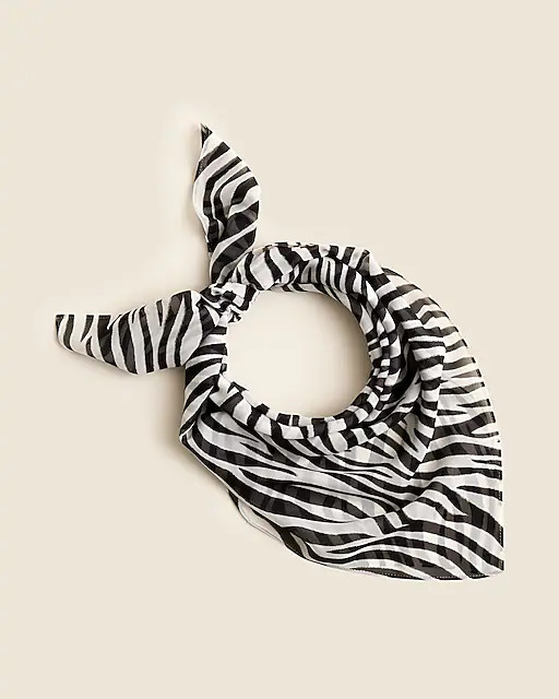 Sheer silk scarf in zebra print | J. Crew US