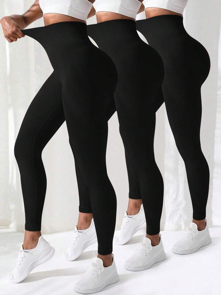 SHEIN Sport Studio Solid Color High Waist Sports Leggings | SHEIN