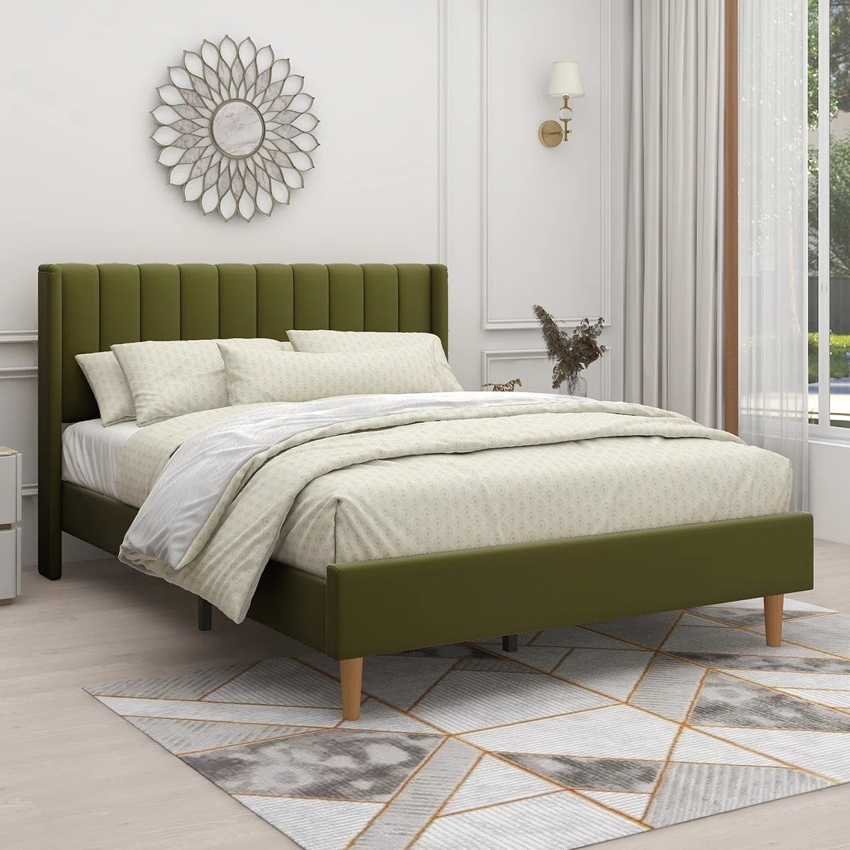 Eriksay Low Profile Upholstered Platform Bed with Winback Headboard | Wayfair North America